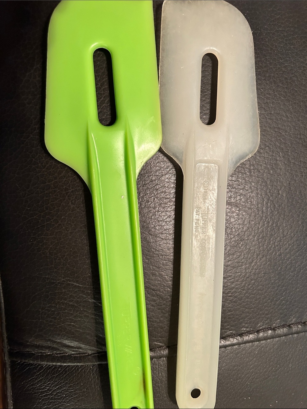 2 VintageTupperware Slotted Paddle Spatula Scrapers. Model 13-3 & 13-33